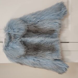 NWT Knitted Real Cross Fox Fur Coat Lightweight Luxury Piece